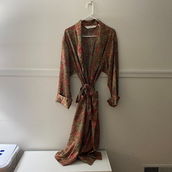 Victoria's Secret Full Length Long Paisley Robe Size M/L - Picture 1 of 7